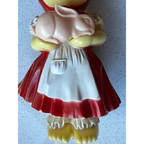 Vintage Knickerbocker Celluloid Bunny Bank Holding Toy Bunny - Picture 3 of 6